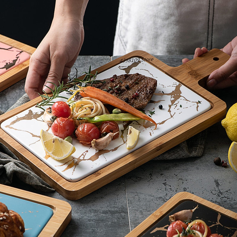 ScandiSlate Ceramic Serving Board – Luxury Platter for Dining
