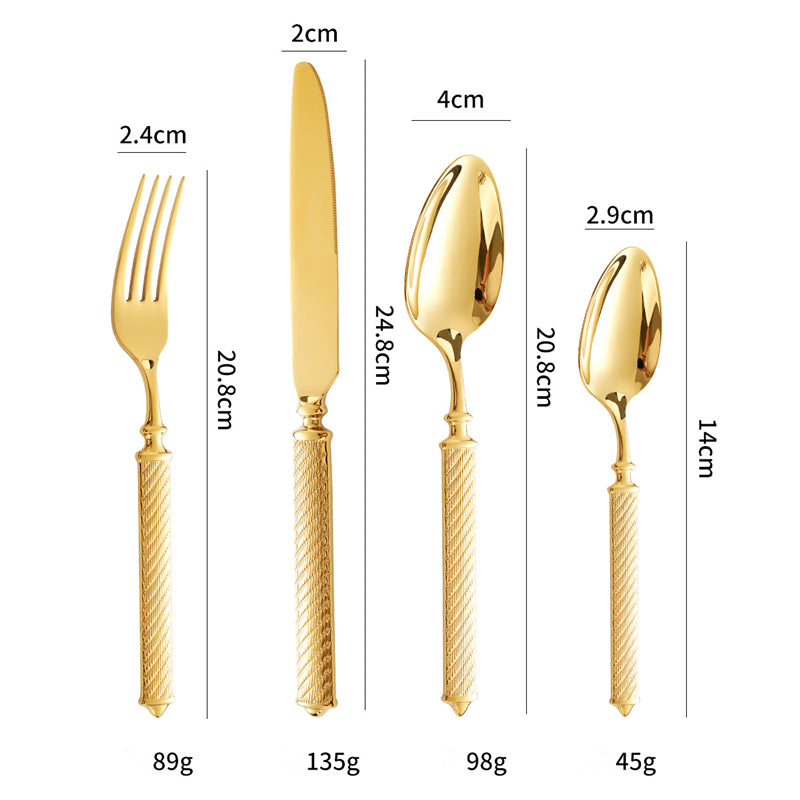 Realm Textured Gold Luxury Cutlery Set