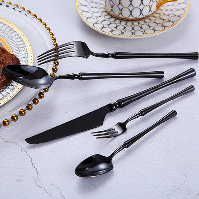 Serena Black Elegant Cutlery Set