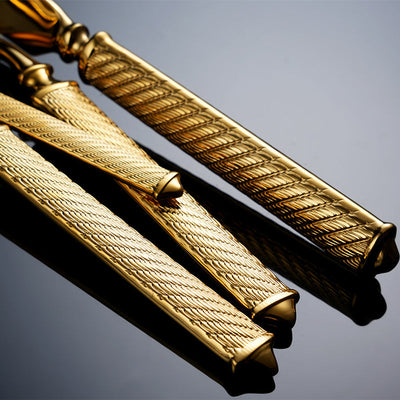 Realm Textured Gold Luxury Cutlery Set