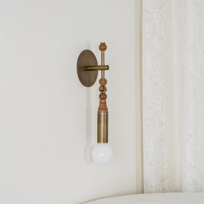 Persepolis-Inspired Marble & Brass Wall Sconce