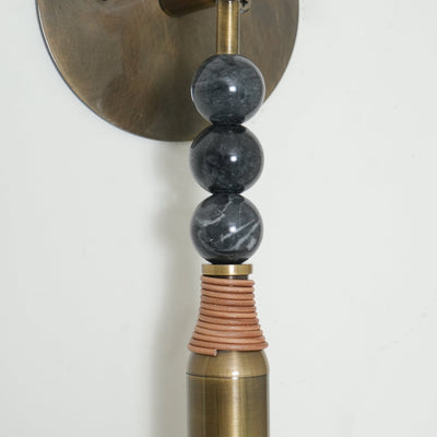 Persepolis-Inspired Marble & Brass Wall Sconce