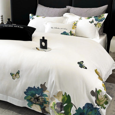 Celeste Duvet Cover Set – 1000 TC Egyptian Cotton with Elegant Embroidered Detailing