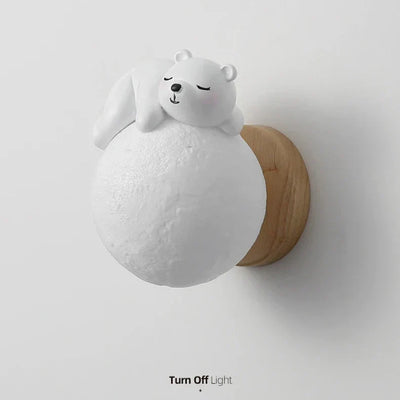 Sleepy Bear Wall Light - Cute Nursery Accent with Gentle Glow