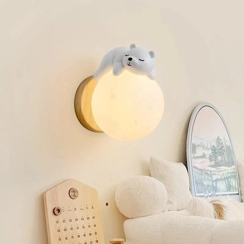 Sleepy Bear Wall Light - Cute Nursery Accent with Gentle Glow
