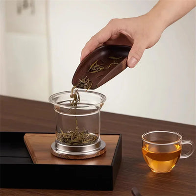 Aurea Glass Teapot – Luxury Infuser with Wooden Handle