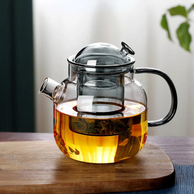 Modern Glass Teapot with Infuser – 680ml Borosilicate Tea Maker