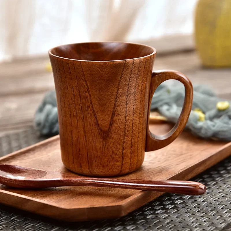 TimberBrew Wooden Mug – Handcrafted Hardwood Rustic Elegance