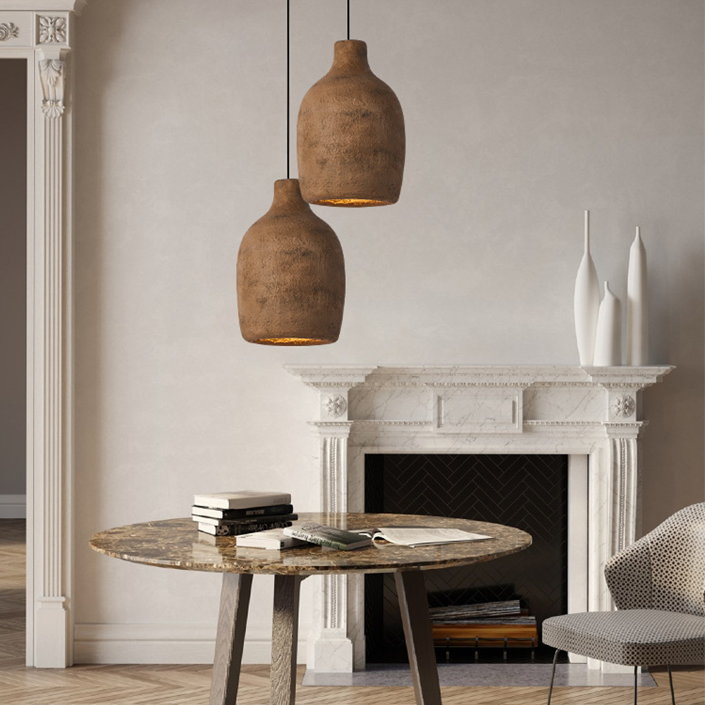 Postmodern Pottery-Style Pendant Light