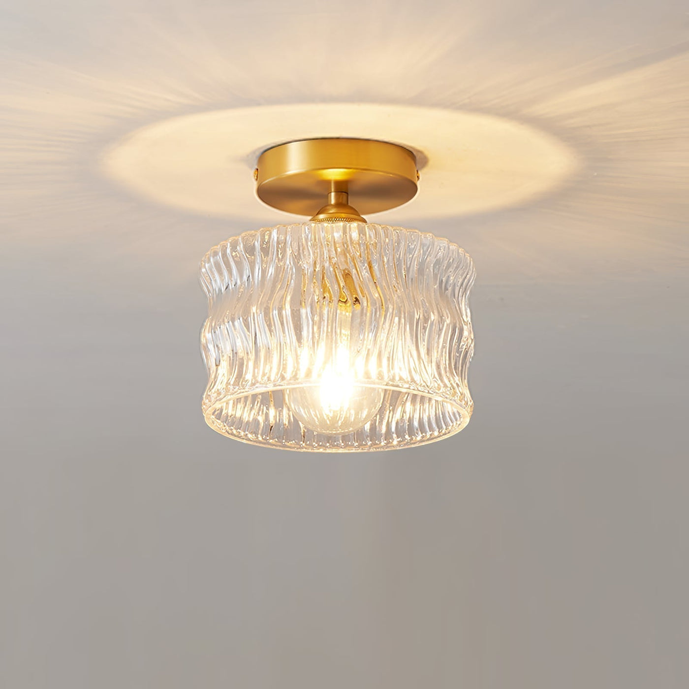 Vintage Crystal Clear Glass Ceiling Light Hallway