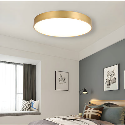 Surface Mounted Ultra-Thin Gold LED Ceiling Lamp
