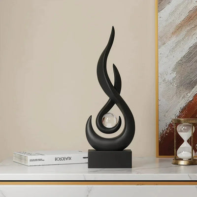 Abstract Flame Sculpture Ornament - Creative Ceramic Decor