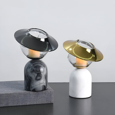 Black Marble Effect Candle Holder with Wax Melt Burner