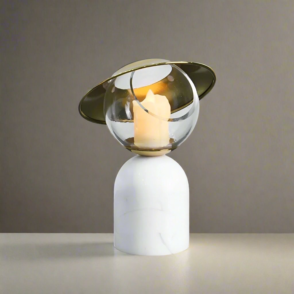 Black Marble Effect Candle Holder with Wax Melt Burner