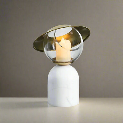 Black Marble Effect Candle Holder with Wax Melt Burner