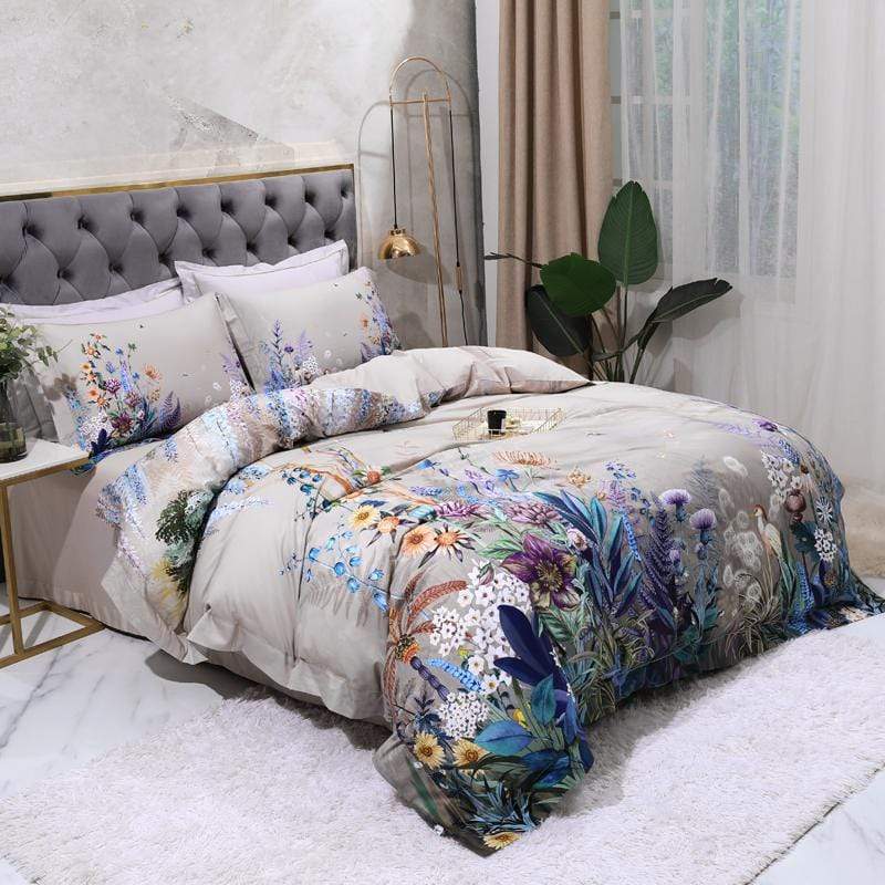 FloraLuxe Duvet Cover Set (Egyptian Cotton, 500 TC)