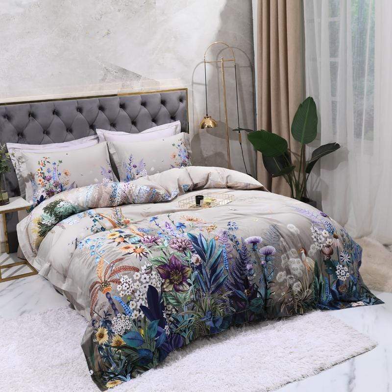 FloraLuxe Duvet Cover Set (Egyptian Cotton, 500 TC)