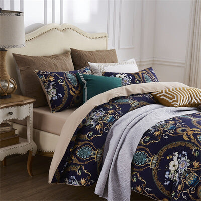 Canterbury Duvet Cover Set – 500 TC Egyptian Cotton Sateen with Elegant Floral Design
