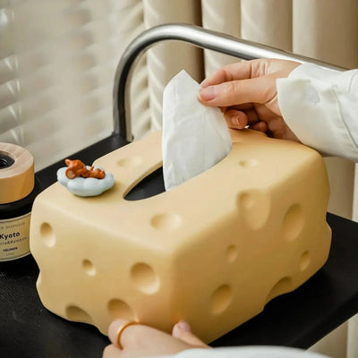 Cartoon Cheese Shape Ceramic Tissue Box - Modern Decor Accent