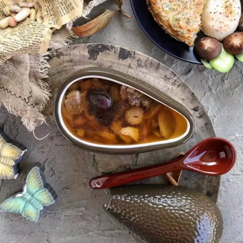 Ceramic Avocado Shape Serving Bowl for Fun Dining