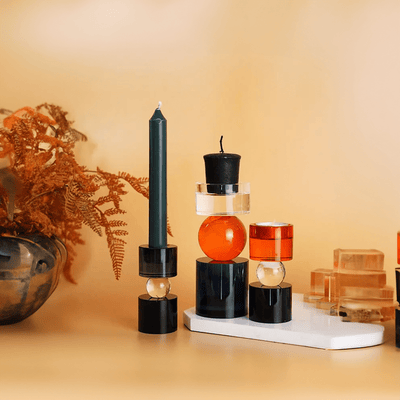 Colourful Geometric Crystal Candle Holder for Modern Decor