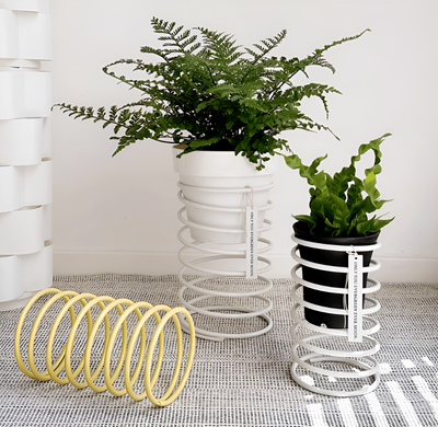 Decorative Spring Flower Pot Stand in Colorful Metal Design