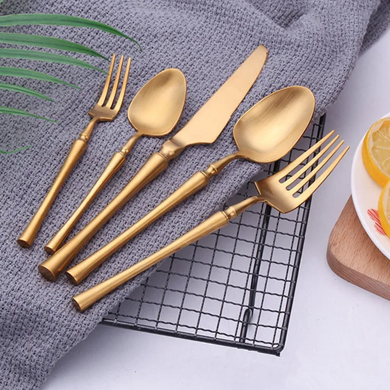 Serena Gold Elegant Cutlery Set