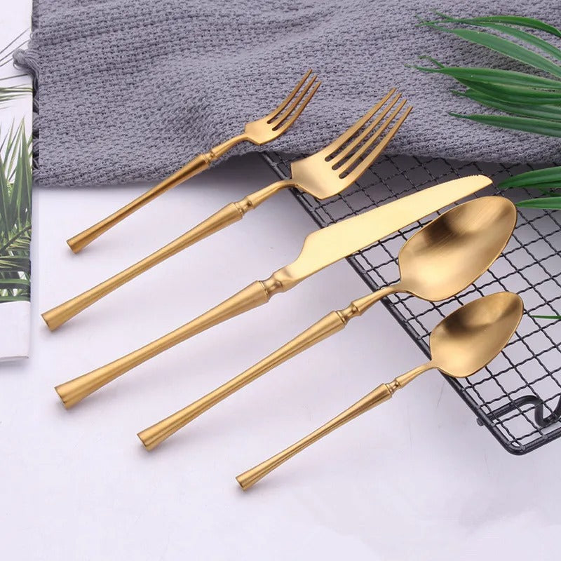 Serena Gold Elegant Cutlery Set