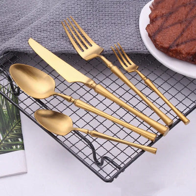 Serena Gold Elegant Cutlery Set