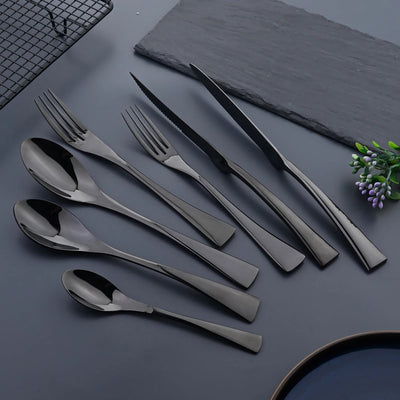 Jet Black Cutlery Set – Refined Minimalism