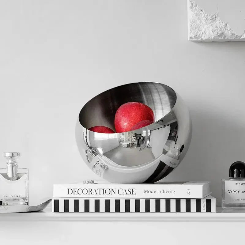 Elegant Stainless Steel Fruit Bowl - Modern Eco-Friendly Design