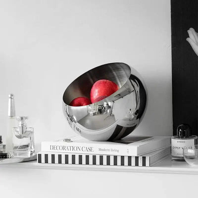 Elegant Stainless Steel Fruit Bowl - Modern Eco-Friendly Design