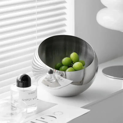 Elegant Stainless Steel Fruit Bowl - Modern Eco-Friendly Design