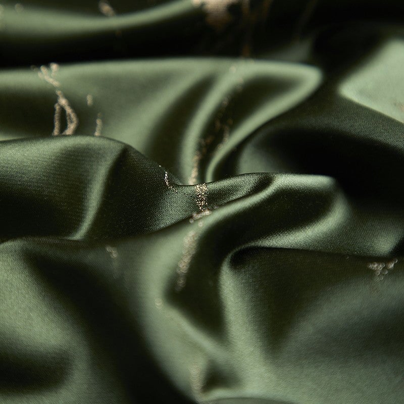 Emerald Opulence Duvet Cover Set – 1000 TC Cotton & Satin with Luxurious Marble Design