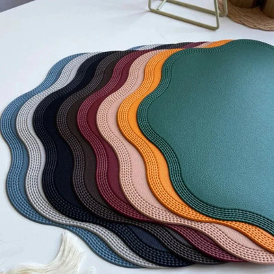 Faux Leather Flower Shaped Table Mats for Stylish Dining