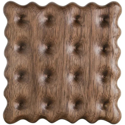 Four Piece Set Of Wooden Biscuit Shape Coasters Modern Style