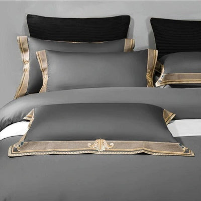 Grigio Premium Embroidered Duvet Cover Set