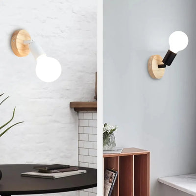 Nordic Vintage Wood Wall Lamp for Cozy Ambient Lighting