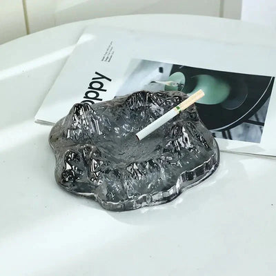 Ice Style Mountain Glass Ashtray Decoration for Home Use