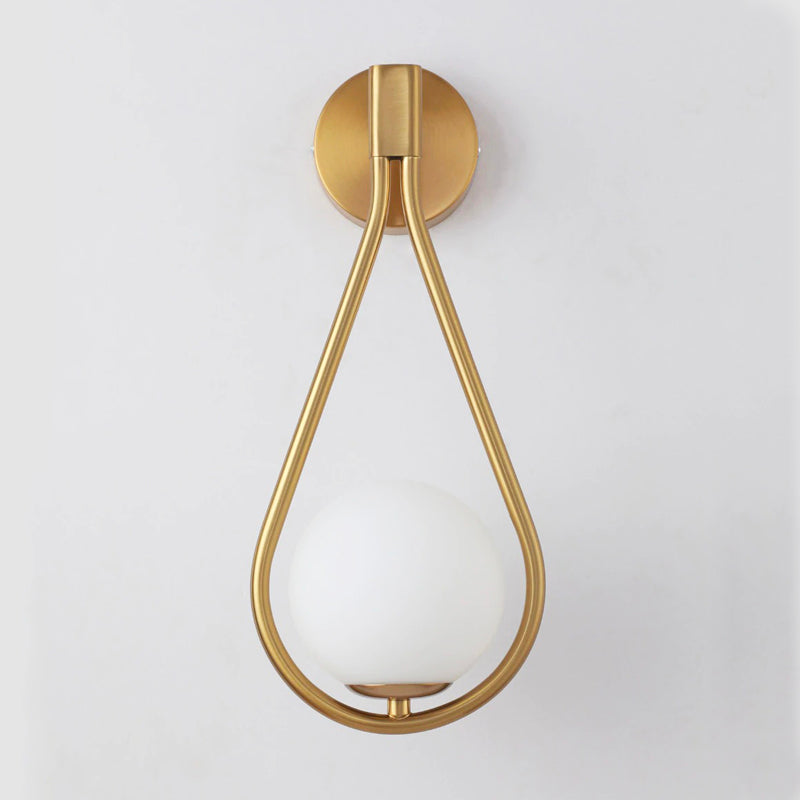 Golden Metal Ball Wall Bedside Lamp with USB Rechargeable Feature
