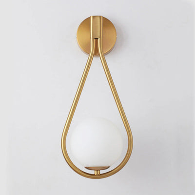 Golden Metal Ball Wall Bedside Lamp with USB Rechargeable Feature