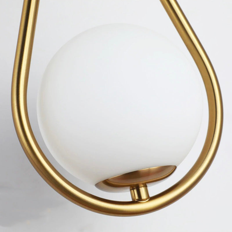 Golden Metal Ball Wall Bedside Lamp with USB Rechargeable Feature