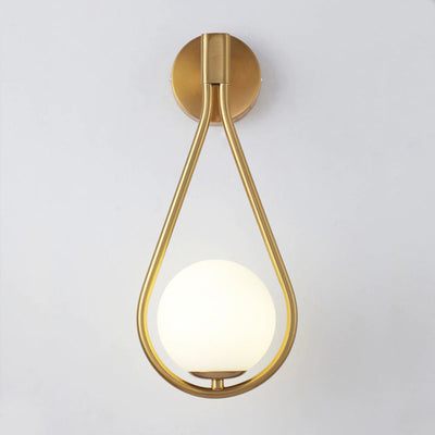 Golden Metal Ball Wall Bedside Lamp with USB Rechargeable Feature