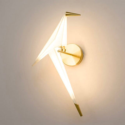 Bird Design Bedside Lamp in White and Gold Modern Style