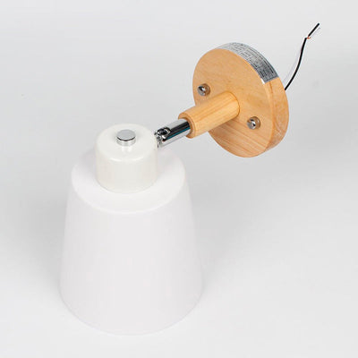 Wooden Modern Wall Bedside Lamp with Vintage Bell Shape