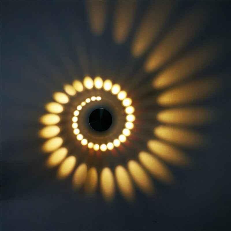 Minimalist Spiral Wall Bedside Lamp with LED Touch Control