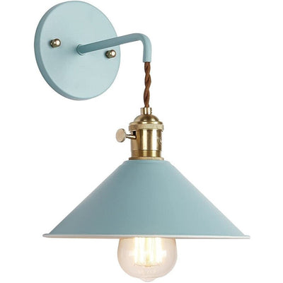 Vintage Metal Wall Bedside Lamp with Retro Bell Shade