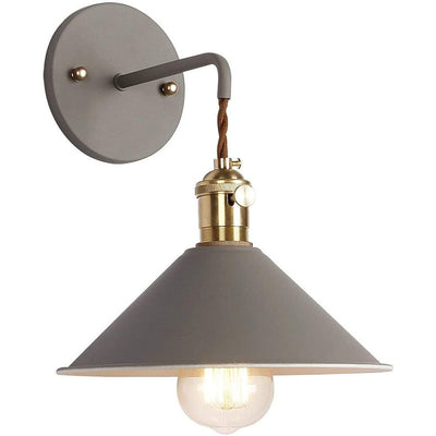Vintage Metal Wall Bedside Lamp with Retro Bell Shade