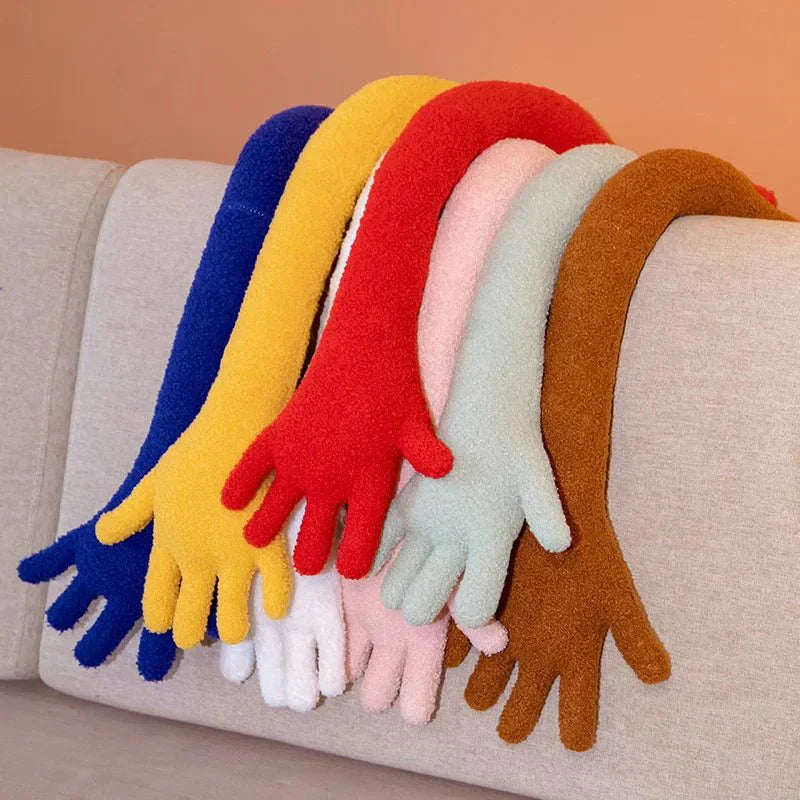 Long Arm & Hand Plush Cushion - Soft Velvet Fun Decor