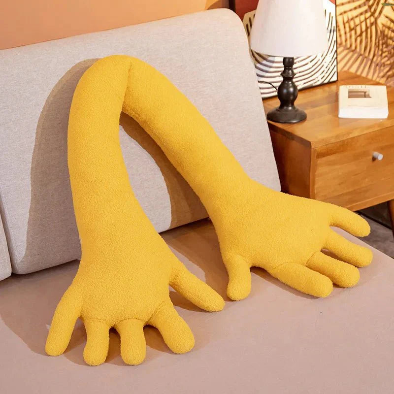 Long Arm & Hand Plush Cushion - Soft Velvet Fun Decor